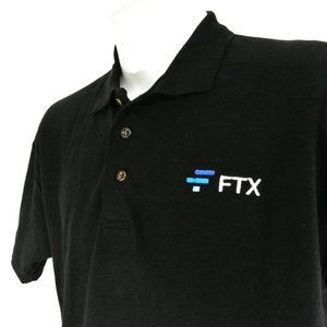 FTX Crypto Exchange Tech Black Polo Shirt Employee Uniform NEW Size L Large